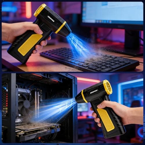 Electric Compressed Air Duster Cordless: 2026 Upgraded Mini Blower with 310g Wind Pressure 5-Speed Adjustable 360000 RPM for Computer Keyboard Outdoor and Car Cleaning - Fast Charging Handheld Blower - Thumbnail 4