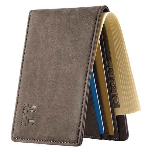 Gostwo Mens Wallet RFID Blocking Slim Minimalist Bifold Wallet with ID Window & Business Card Holder, Thin Front Pocket Design, Stylish Wallet for Men, Teen, Boyfriend, Husband - Image 1