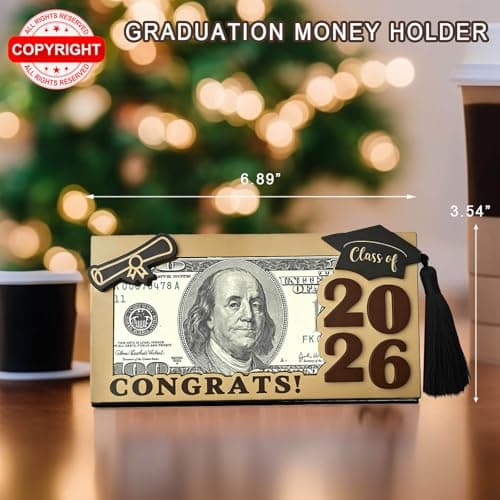 Graduation Gifts 2026 Money Holder, Wooden Graduation Money Cash Envelope Box for Class of 2026 High School Senior College University Graduates Student - Thumbnail 3