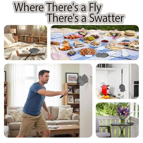 Fly Swatter Heavy Duty for Indoors – Hand-Shaped Flyswatter with Non-Slip Grip, Flexible 3-Pack Bug Swatters for Kitchen, Patio & Living Room - Thumbnail 6