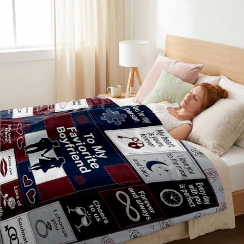 Nxchptr1 Throw Blanket Birthday Gifts for Boyfriend, Gift for Him, Soft Lightweight Cozy Romantic Wedding Anniversary Valentines Decorations for Home Bed Couch 50'' x 60'' - Thumbnail 4
