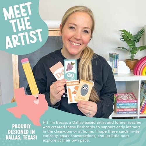 Hadley Designs Alphabet Flash Cards for Toddlers 1-3 - Preschool Learning Activities, Number Color Shapes & ABC Flash Cards for Toddlers 1-3, Daycare Essentials, Homeschool Supplies, Kids Easter Gifts - Thumbnail 2