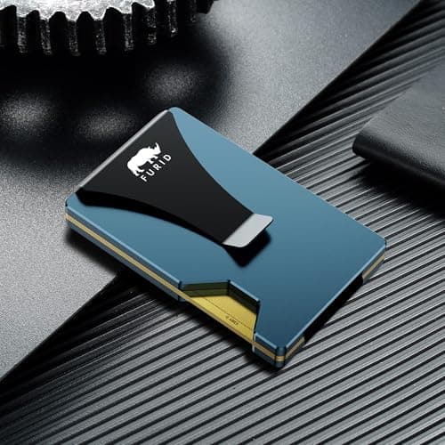 furid Minimalist Card Wallet for Men Slim: Rfid Metal Wallet with Money Clip Credit Card Holder - Gift for Man Husband at Brithday Stocking Stuffers - Thumbnail 4