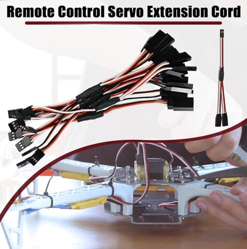 10-Pack 150mm Servo Extension Cable Y Connector 3 Pin Plug Splitters Rc Connector for Jr Futaba Jst Rc Car Quadcopter Airplane (Male to 2 Female Y Harness) - Thumbnail 6