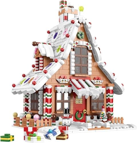 hahaspil Christmas Gingerbread House Ornaments Building Set Toys, ​with Led Light, for Kids, Boys, Girls & Adults, Christmas Decorations for Tabletop & Home, Advent Calendar 2025 (1620 Pieces)