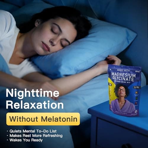 Calm Magnesium Powder Drink Mix - Magnesium Glycinate, Ashwagandha, Lions Mane Mushroom, L-theanine, Rhodiola Rosea, Beetroot, GABA, Valerian Root - 30 Packets - Thumbnail 5