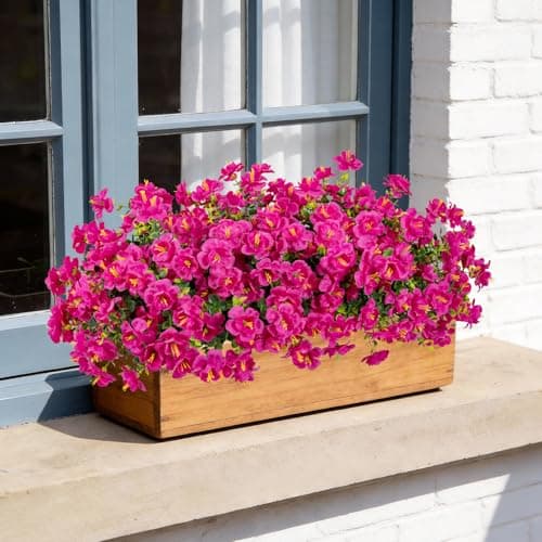 Lnoicy 16 Bundles Realistic Artificial Camellia Flowers for Outdoor, UV Resistant Faux Lifelike Fake Flowers for Home Decor, Wedding, Centerpiece（Magenta） - Thumbnail 5