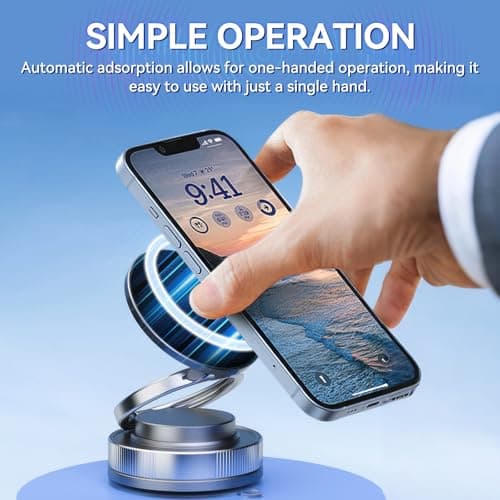 EGBULL Vacuum Magnetic Phone Holder, Compatible with 360° Folding Multi-Angle Adjustable Suction Cup Holders, Suitable for Cars, bathrooms, and All Smartphones - Thumbnail 5