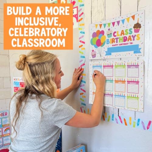 Happy Birthday Bulletin Board Set for Classroom - Dry Erase Birthday Calendar for Classroom Decor, Reusable Class Birthdays Chart, Preschool Kindergarten Elementary Bulletin Board Decorations - Thumbnail 6
