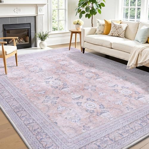 Vanmoos 5x7 Area Rugs for Living Room, Bedroom - Machine Washable, Non-Slip Bedside Rug, Large Soft Floor Carpet for Office, Dining Room, Farmhouse and Home Decor, Urban Luxe/Cream - Image 1