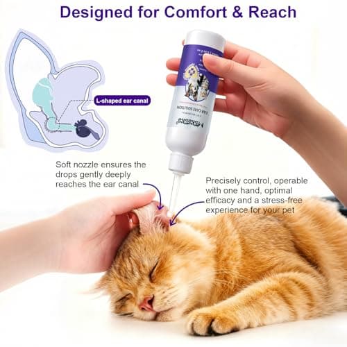 Mekseks Dog Ear Cleansing Solution Ear Infection Treatment Drops for Dogs Cats Ear Cleaner Wash, Relieves Itchy Ears Redness, Removes Earwax Debris Odor, Gentle Natural 2.03 fl oz - Thumbnail 4
