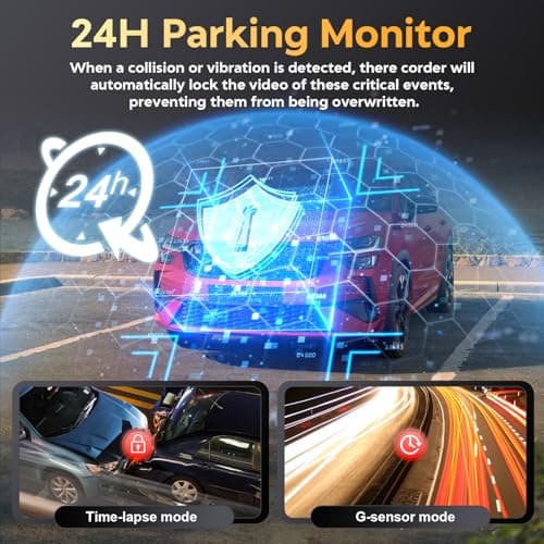Csyibeielec Dash Cam Front and Rear - 4K HD Dual Dash Camera for Cars, Built-in 5G WiFi GPS, 64GB Card, Dashcam with 3.2" IPS Screen, UHD Night Vision, HDR, App Control, 24H Parking Monitor - Thumbnail 6