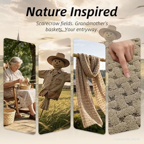 BEQHAUSE Dirt Trapper Door Mat Non-Slip Entryway Rugs Stain Resistant Absorbent Dog Doormats Woven-Look Washable Welcome Floor Doormat for Front Back Door, Dirty Wet Shoes & Paws, 24" x 36", Beige - Thumbnail 6