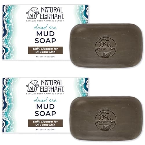 Natural Elephant Dead Sea Mud Soap Bar | Mineral-Rich Face & Body Cleanser with Natural Dead Sea Minerals | 4.4 oz (125 g) Pack of 2 - Image 1