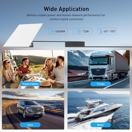 hyentech 3 in 1 Starlink Mini Car Adapter 10Ft, 12V-24V Cigarette Lighter Adapter with USB C/USB A 30W Ports, Starlink Mini Accessory for Trucks, RVs, Boats, Cars - Thumbnail 4