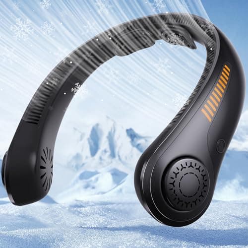 Portable Neck Fan Rechargeable, 5 Speeds, Lightweight, Long Lasting, Battery Operated All-Around Cooling Quiet Personal Fans for Travel Camping Cooling Essentials, Birthday Gifts for Women Men Mom Dad - Image 1