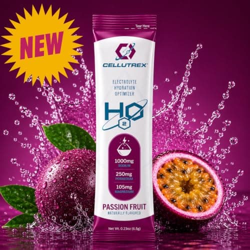Cellutrex® H2O Electrolytes – Electrolyte Powder Drink Mix, Zero Sugar, Natural Himalayan Salt Hydration Packets for Recovery and Wellness, FSA-HSA, Passion Fruit, 20 Sticks - Thumbnail 3