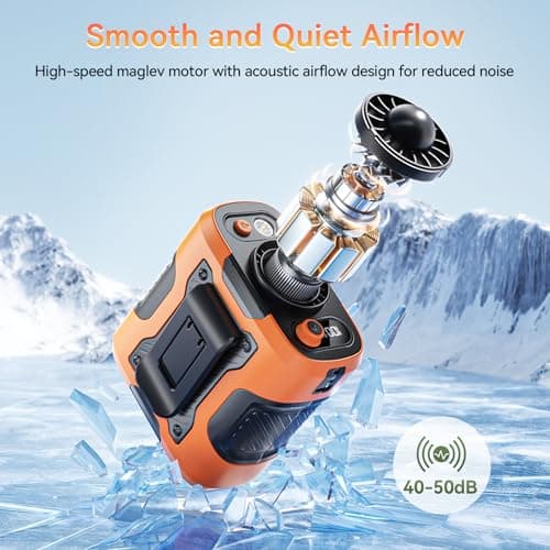Portable Waist Fan Clip on with Light, 12M/S Quiet & Powerful Silencer Motor, 100 Speeds Wearable Belt Personal Shirt Fan, Digital Display, Upto 24H Cooling Time, Ideal Gift for Outdoor Workers - Thumbnail 3