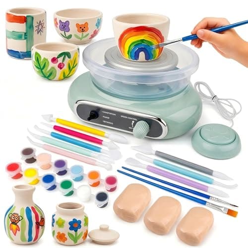 Jasthorine Pottery Wheel for Kids, Arts and Crafts Toy Kit, Ages 6-12
