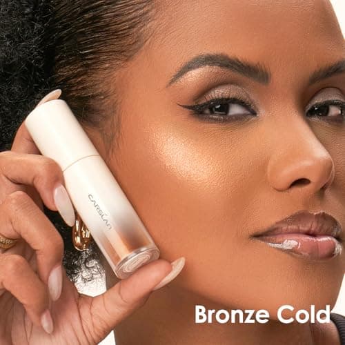 CARSLAN 3D Liquid Highlighter Makeup, Shimmer, Glowing Contour Stick, Smooth & Lightweigh Face Illuminator, Moisturizing, Blendable Cream Highlighter Dewy Finish, 03 Bronze Cold - Thumbnail 2
