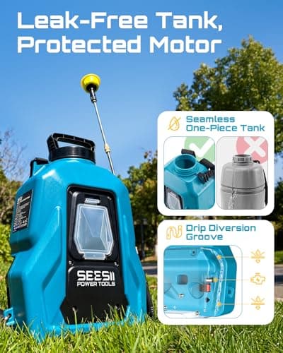 SEESII 5 Gal Leak-Proof Backpack Sprayer Battery Powered with 2 Batteries - Thumbnail 4