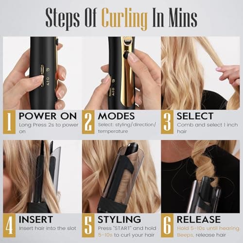 ZAVAREA Automatic Rotating Curling Iron for Long Hair - Thumbnail 3