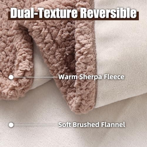Makigued Waterproof Dog Blanket for Couch & Bed, Reversible Sherpa Fleece Pet Throw with Quiet TPU Barrier, Machine Washable Furniture Protector for Large Dogs & Cats, Throw Size 50x60 Inch, Cream - Thumbnail 4