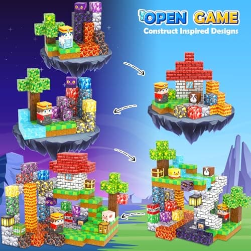 MyWodGame 150PCS Magnetic Blocks Building Toys for 3+ Year Old Boys Girls, Kids Sensory Montessori Construction Toys Christmas Birthday Gifts - Thumbnail 2
