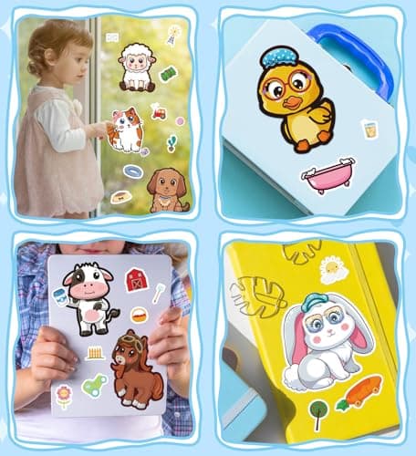 HSHFAMIIY 24 PCS Animal Face Stickers – DIY Decorative Animal Character Stickers for Crafts, Scrapbooking, Party Decorations, Gift Wrapping & Holiday Projects - Thumbnail 5