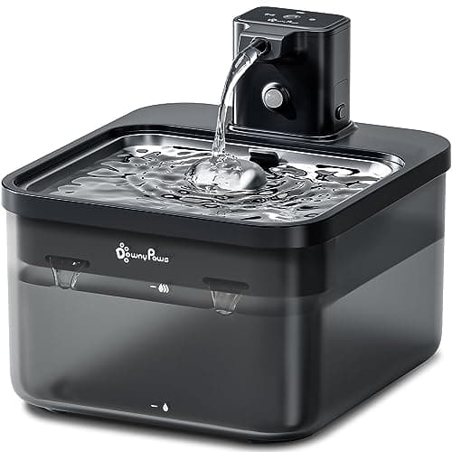 DownyPaws Cat Water Fountain Cordless, 84oz/2.5L Fursink Wireless Pet Water Fountains for Cats Indoor, Battery Operated Cat Drinking Fountain with Motion Sensor, Ultra Quiet Pump, BPA-Free, Black Pro - Image 1