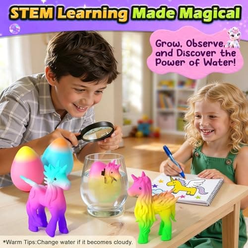 Unicorn Hatching Rainbow Eggs for Kids - 6 Pack Magic Growing Unicorn Toys for Girls Age 3-8 - Birthday Gifts, Easter Basket Stuffers & Party Favors for 3+ Year Old - Girl Gifts for Ages 3 4 5 6 7 8 - Thumbnail 6