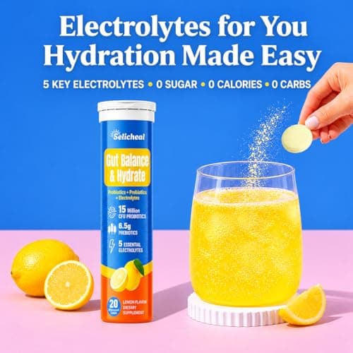 Electrolyte Tablets, Hydration & Fiber Supplement for Women & Men, 60 ct - Thumbnail 2