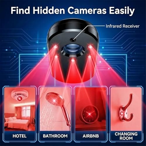 Hidden Camera Detector & GPS Tracker Finder – RF Signal Scanner with Magnetic Field Detection, Infrared Camera Lens Finder, Stranger Intrusion Alarm, Portable Anti Spy Device for Home, Hotel & Travel - Thumbnail 4