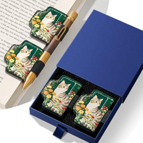 2 Pcs Cat Magnetic Bookmarks with Gift Box,Book Leather Markers for Women, Book Marks Cute Bookmarks for Women, Cute Magnetic Bookmarks for Women, Book Marks for Reading Women