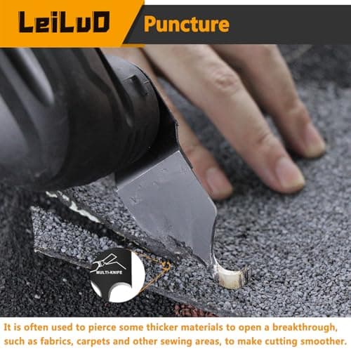 LEILUO 6 Pcs Oscillating Multi Tool Hook Knife Blades for Cutting Carpet Roofing Shingles Cardboard Soft Materials Includes Storage Bag Compatible with DeWalt Makita Ryobi Milwaukee and More - Thumbnail 5