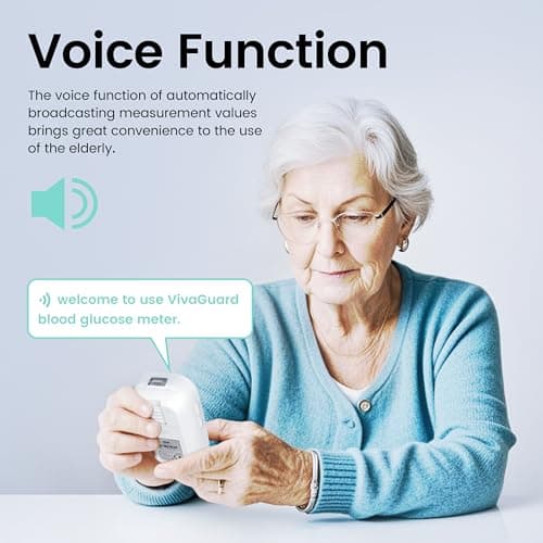 VivaGuard Talking Blood Glucose Monitor Kit, 100 Glucometer Strips & 100 Lancets, 1 Blood Sugar Monitor, 1 Lancing Device, Diabetes Testing Kit for Seniors and Home Use with Travel Case, No Coding - Thumbnail 4