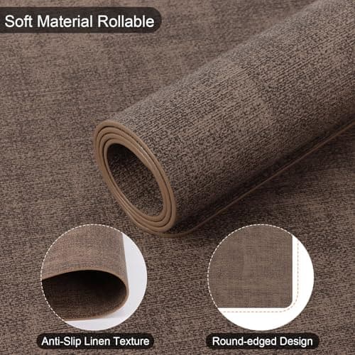 Boobezeen Faux Leather Placemats Set of 6, Heat Resistant Wipeable Washable Vinyl Place Mats, Waterproof Anti-Slip Dining Table Mats, Suitable for Indoor & Outdoor Use (Coffee) - Thumbnail 5