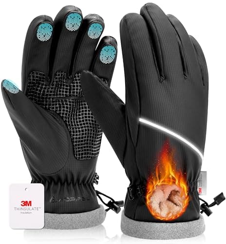 AOPREL Winter Gloves Men Women Waterproof Warm Ski Gloves for Cold Weather Windproof Snow Touch Screen Gloves for Running Cycling Outdoor Work & Sports