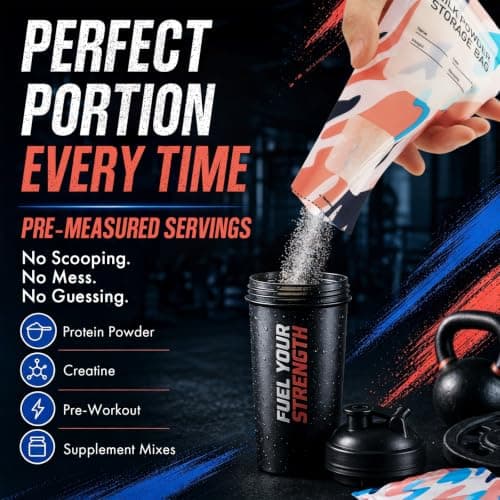 Disposable Protein Powder Travel Container Bags, 100PCS Portable Powder Container To Go, Leakproof Supplement Storage Pouches for Gym, Travel, Snacks and On-the-Go Nutrition - Thumbnail 6