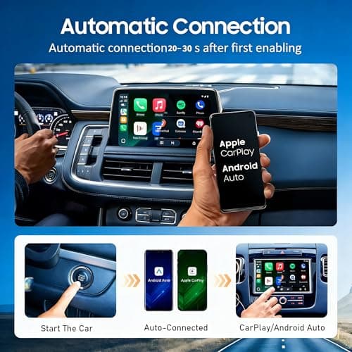 New Wireless Carplay Adapter for Apple iPhone & Android，Multi-User, No Latency - Convert Wired to Wireless Car Play Adapter for iOS 10+/Android 11+/Type-C Port with 2016+ Car - Thumbnail 6
