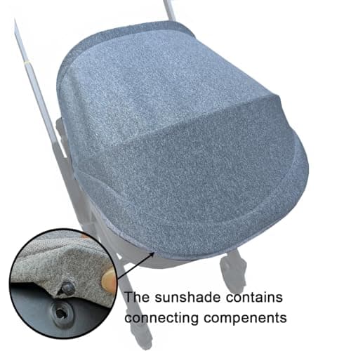 Feliliber Stroller Replacement Accessories Canopy, Baby Stroller Sun Shade Compatible with Doona Car Seat & Strollers (Gray) - Thumbnail 6