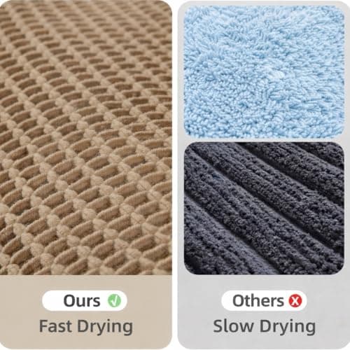 SHIMOH Upgraded Waffle Bath Mat – Ultra Soft, Super Absorbent & Non-Slip Rug with Tassels, Machine Washable, Rubber Backed for Bathroom, Hallway Runner, Kitchen and More (Black, 2' X 6') - Thumbnail 6