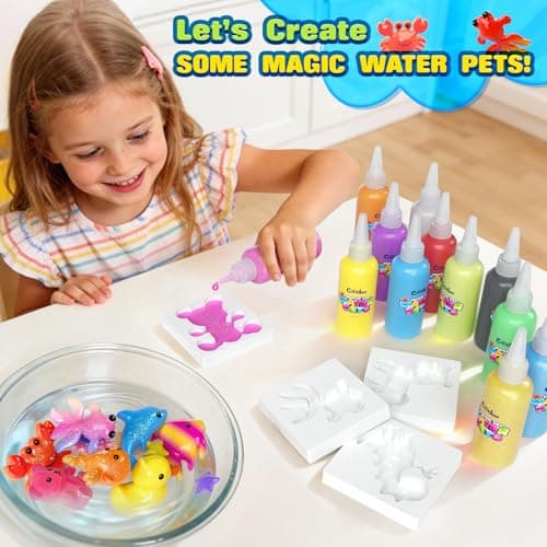 Coodoo Magic Water Elf Toy Craft Kits, Aqua Fairy Water Gel DIY Squishies Squishy Maker Toddler Kids Toys for Girls Boys Toys Birthday Gifts, Art Supplies Arts and Crafts for Kids Ages 4-6 4-8 8-12 - Thumbnail 4