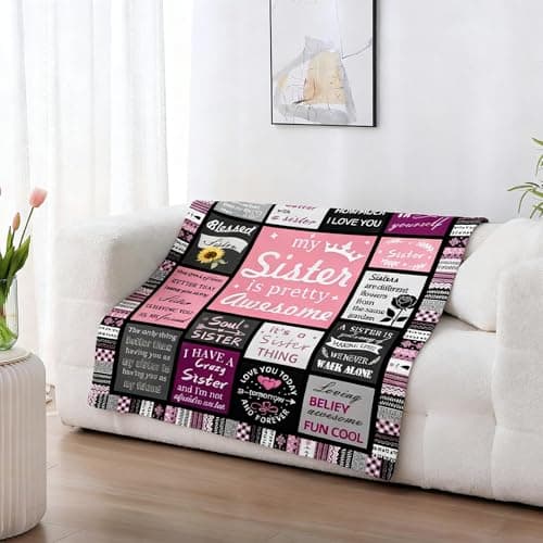 Sister Birthday Gifts Blanket from Sis– 310GSM Lightweight Plush Fuzzy Cozy Soft Warm Flannel Throw for Sister Women Adults, Thoughtful Present for Birthday Christmas, 50"x60" - Thumbnail 3