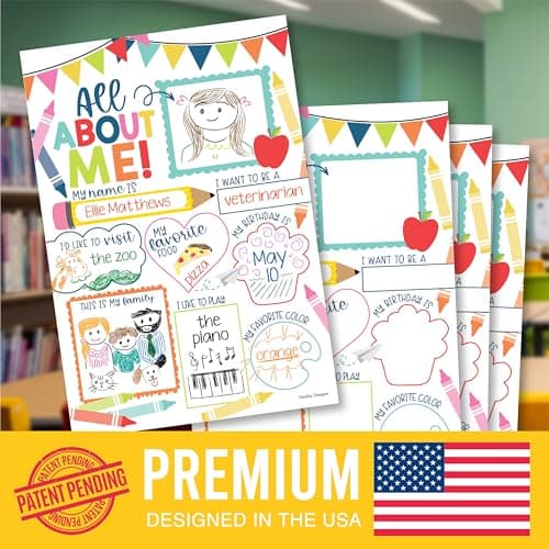 Hadley Designs All About Me Posters for Classroom Must Haves - 20 Star Student Poster, 100 Days of School Items, Star of The Week Poster Elementary Classroom Decor, End of School Year Teacher Supplies - Thumbnail 3