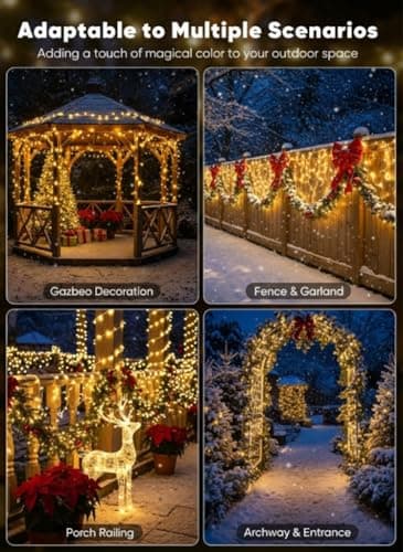 CVchancin Solar Rope Lights Outdoor Waterproof 39FT 100LED Solar String Lights Christmas Decorations Outside for Garden Patio Yard Trees Path Fence IP65 Solar Powered Tube Fairy Lighting Multicolor - Thumbnail 6