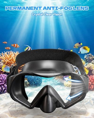 Aegend Diving Mask for Adult Youth, Anti-Fog Anti-UV Wide View Snorkel Mask for Scuba Diving Swimming Snorkeling - Thumbnail 2