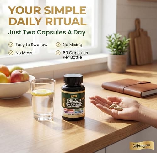 MPRAYAN Shilajit Ashwagandha Capsules – 8 in 1 Adaptogen Complex for Energy, Focus & Stress Support with Rhodiola Rosea, Panax Ginseng, Cordyceps – Natural Herbal Supplement | 60 Vegan Capsules - Thumbnail 6