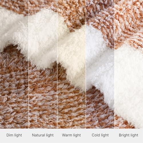 WRENSONGE Throw Blanket Cationic Dyeing Burnt Orange Soft Cozy Fluffy Warm Hand Made Weave Throw Blankets for Couch, Sofa, Chair, Bed, Camping, Picnic, Travel Lightweight Bed Blanket - 60"*80" - Thumbnail 6