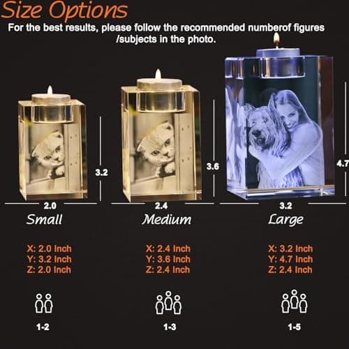 Personalized Pet Memorial Gifts for Loss of Dog,3D Crystal Photo,Dog Memorial Gifts,Personalized Photo Gift,Customized 3D Engraved Crystal Keepsake - Thumbnail 5